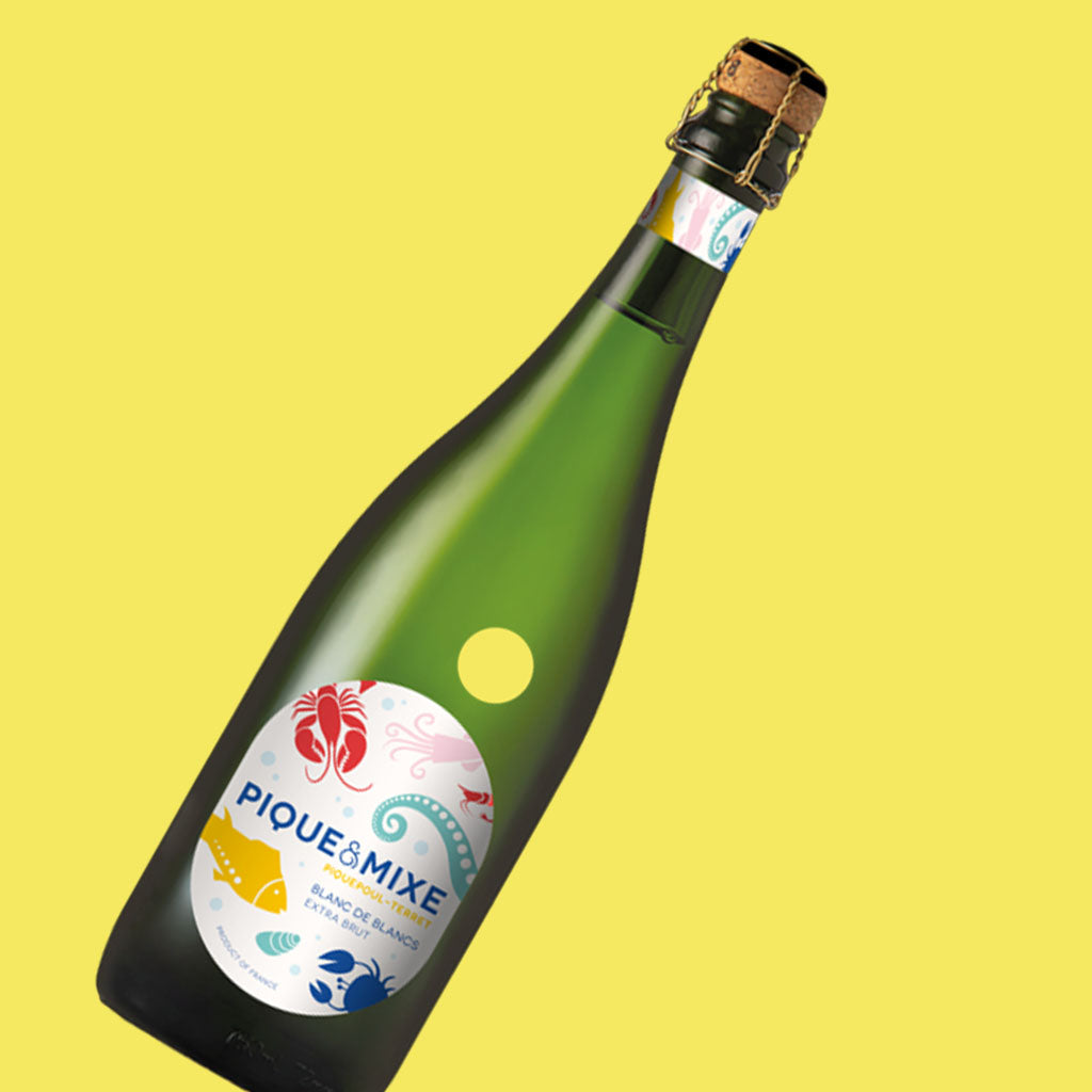 Pique & Mixe sparkling Piquepoul Terret wine bottle - Languedoc Roussillon France